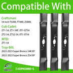 742P05086-L 3 PCS Lawn Mower Blade Compatible with 54" Craftsman T3200 TT440 Z5800, Cub Cadet XT1-GT54 XT1-ST54 ZT1-54 ZT1-54P ZT2-54 ZTS2-54, MTD ZT1-54, Troy-Bilt Super Bronco 54K XP, Z54 XP