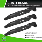 742P05620 3 PCS Lawn Mower Blade Compatible with CUB Cadet Ultima ZT2-60 ZT3-60, Replaces 490-110-C187, 742P05620, 742-05620