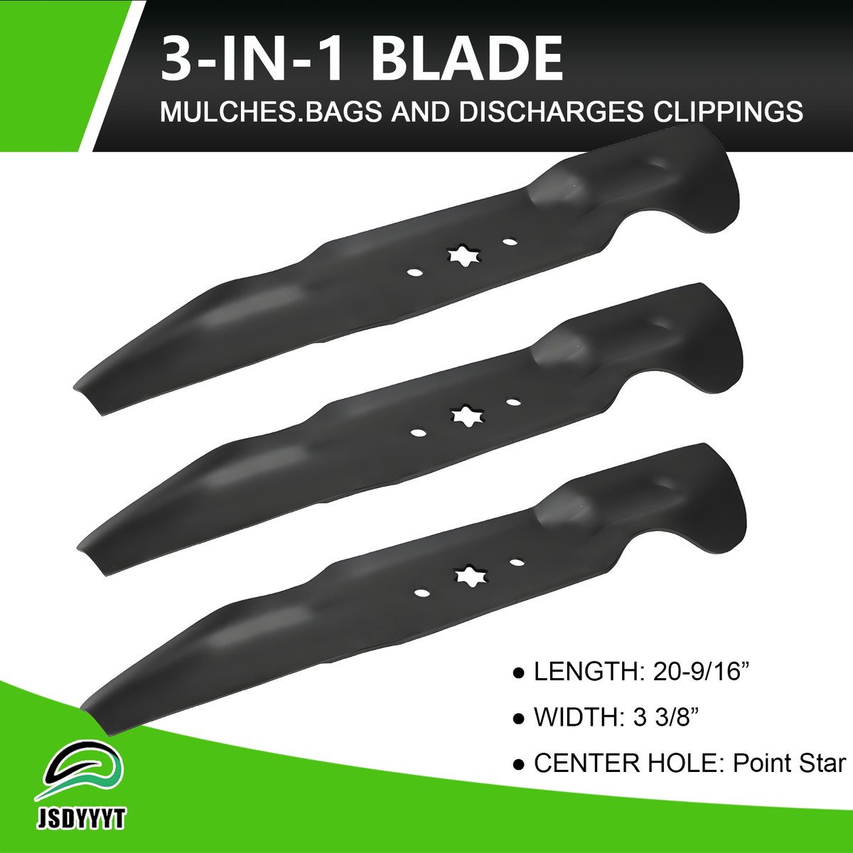 742P05620 3 PCS Lawn Mower Blade Compatible with CUB Cadet Ultima ZT2-60 ZT3-60, Replaces 490-110-C187, 742P05620, 742-05620