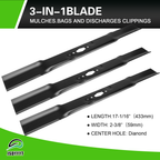 742P05094-L 3 PCS Lawn Mower Blade Compatible with 50" Craftsman Z5600 Z5650, Cub Cadet XT1-LT50 ZT1-50 ZT2-50 ZTS1-50 ZTS2-50 Fab, MTD Z5650 2022, 2022-2023 Troy-Bilt Super Bronco 50K XP (742P05094-L)