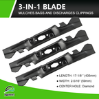 742P05094-X 3 PCS Lawn Mower Blade Compatible with 50" Craftsman Z5600 Z5650, Cub Cadet XT1-LT50 ZT1-50 ZT2-50 ZTS1-50 ZTS2-50 Fab, MTD Z5650 2022, 2022-2023 Troy-Bilt Super Bronco 50K XP