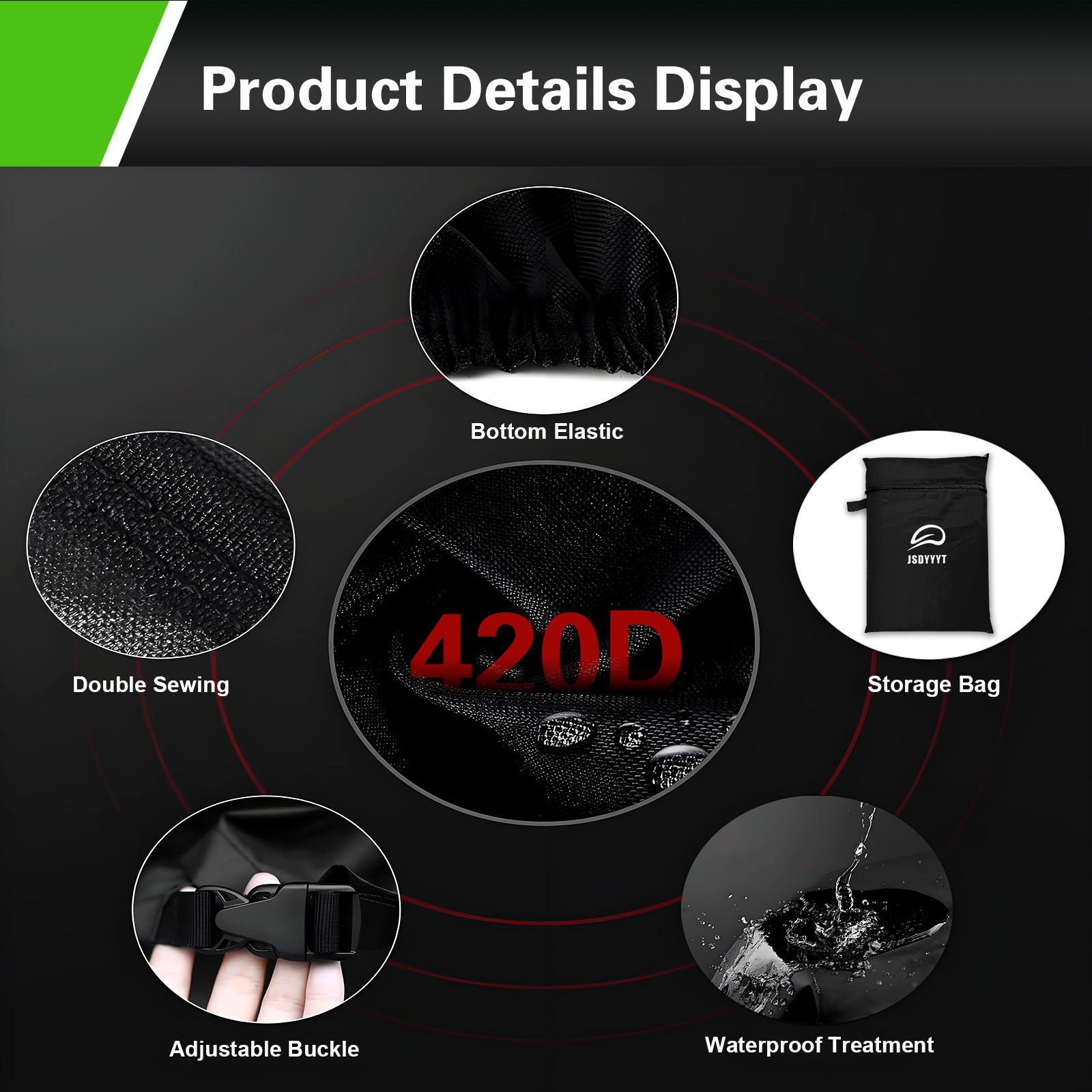 420D Push Lawn Mower Cover Compatible with Greenworks, EGO, Craftsman, Husqvarna, Honda and More, Waterproof, Universal Fit with Drawstring & Cover Storage Bag