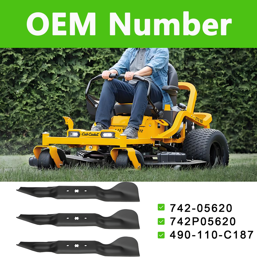 742P05620 3 PCS Lawn Mower Blade Compatible with CUB Cadet Ultima ZT2-60 ZT3-60, Replaces 490-110-C187, 742P05620, 742-05620