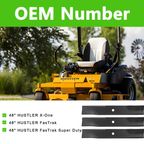 JSDYYYT 601123 795757 3 PCS Lawn Mower Blade Compatible with 48" Hustler FasTrak, X-One, Fastrak Super Duty, Replaces 601123, 795757, 601014