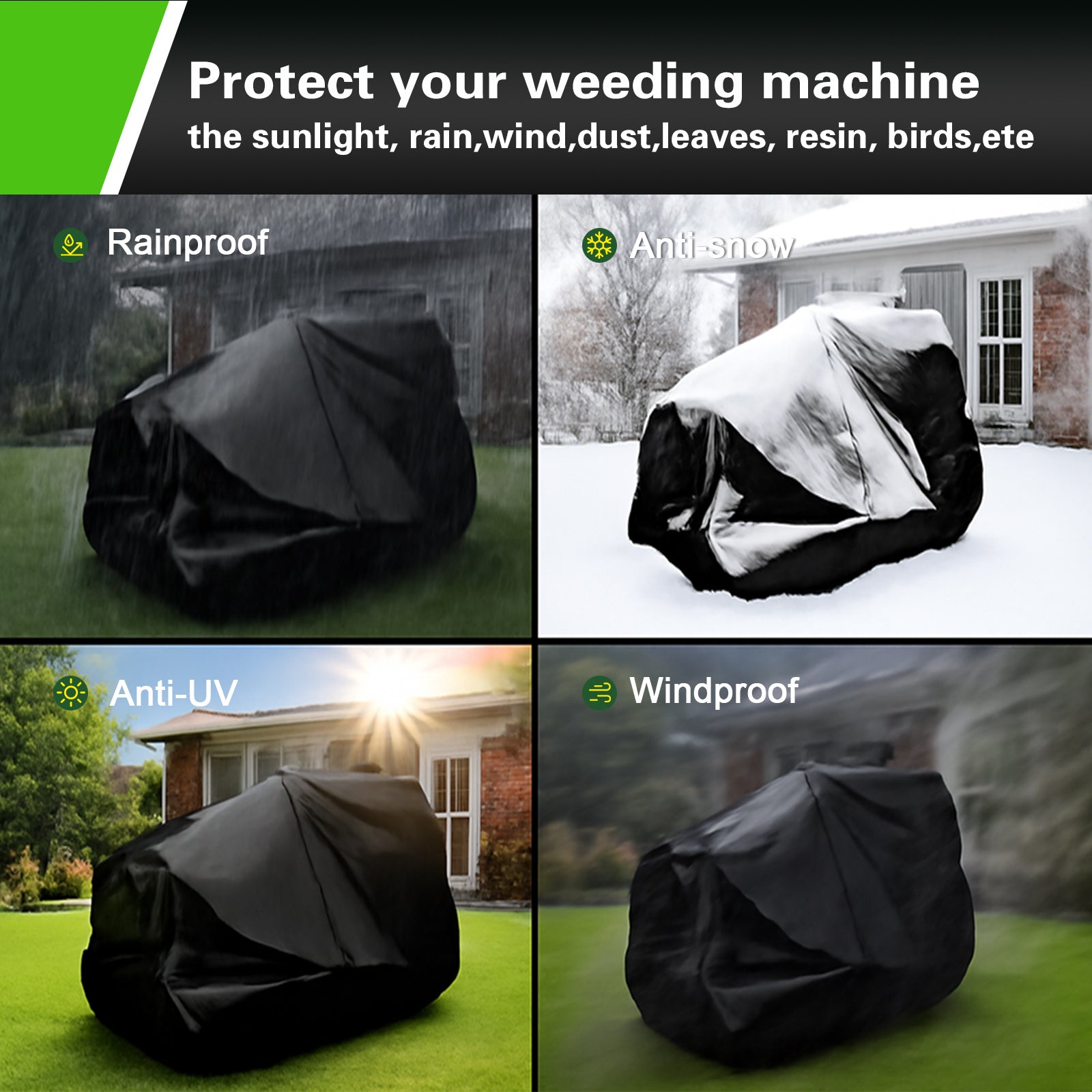 420D Riding Lawn Mower Cover Compatible with 42" 46" 48" 54" & up to 54" Deck, Waterproof Heavy Duty Durable (420D-polyester oxford)