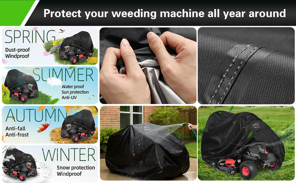 420D Riding Lawn Mower Cover Compatible with 42" 46" 48" 54" & up to 54" Deck, Waterproof Heavy Duty Durable (420D-polyester oxford)