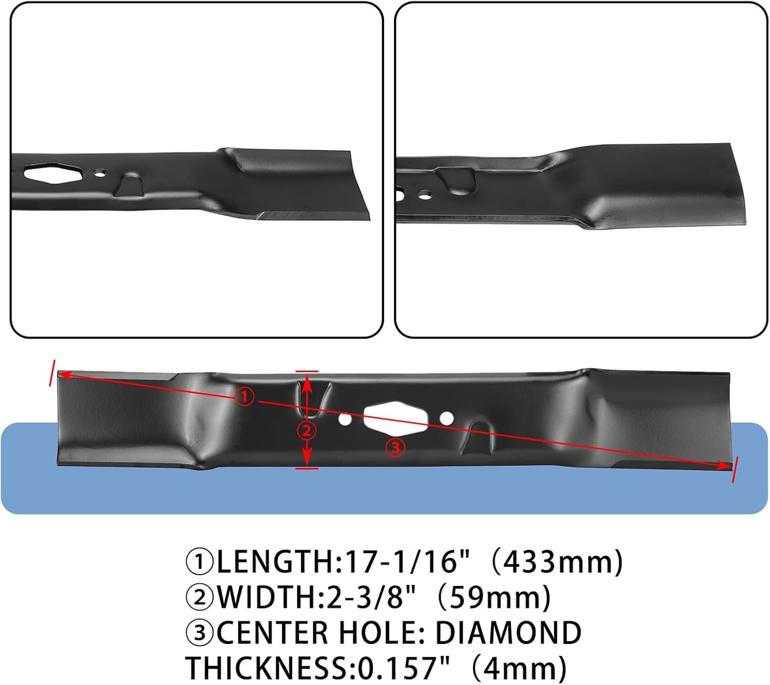 742P05094-L 3 PCS Lawn Mower Blade Compatible with 50" Craftsman Z5600 Z5650, Cub Cadet XT1-LT50 ZT1-50 ZT2-50 ZTS1-50 ZTS2-50 Fab, MTD Z5650 2022, 2022-2023 Troy-Bilt Super Bronco 50K XP (742P05094-L)