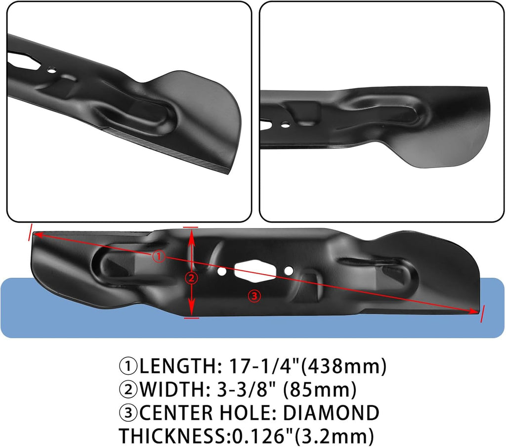 742P05094 3 PCS Lawn Mower Blade Compatible with 50" Craftsman Z5600 Z5650, Cub Cadet XT1-LT50 ZT1-50 ZT2-50 ZTS1-50 ZTS2-50 Fab, MTD Z5650 2022, 2022-2023 Troy-Bilt Super Bronco 50K XP, Z50