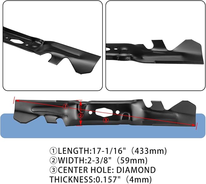 742P05094-X 3 PCS Lawn Mower Blade Compatible with 50" Craftsman Z5600 Z5650, Cub Cadet XT1-LT50 ZT1-50 ZT2-50 ZTS1-50 ZTS2-50 Fab, MTD Z5650 2022, 2022-2023 Troy-Bilt Super Bronco 50K XP