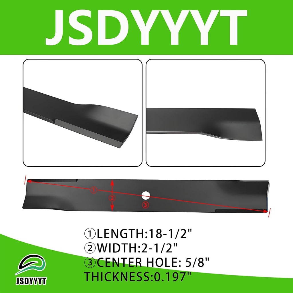 797696 601124 3 PCS Lawn Mower Blade for HUSTLER XR7 SUPER Z, Hustler Z | HUSTLER: 797696, 601124, ROTARY: 12733, SPARTAN: 438-0001-00, 438-0001-00,
