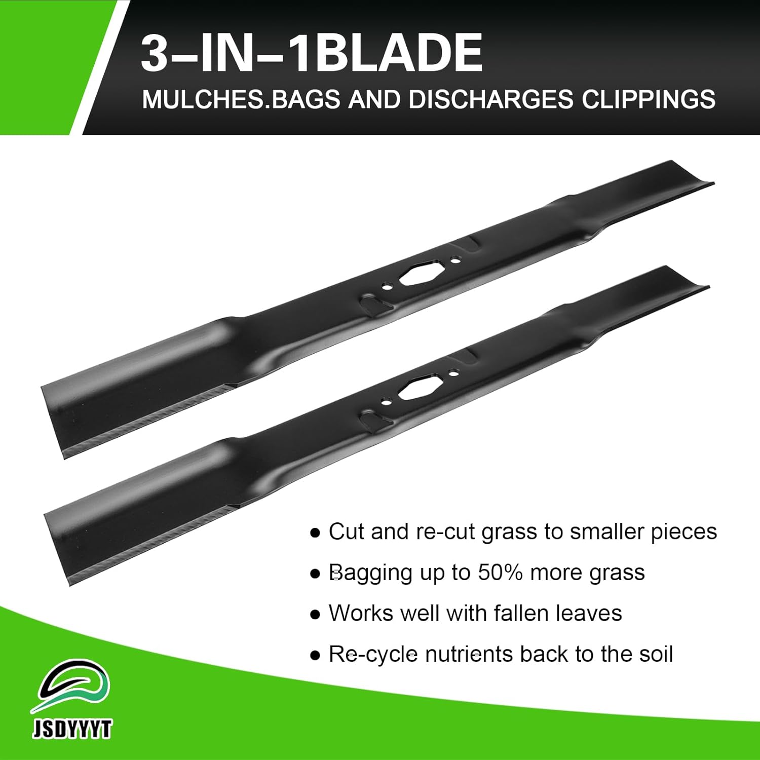 742P05086-L 3 PCS Lawn Mower Blade Compatible with 54" Craftsman T3200 TT440 Z5800, Cub Cadet XT1-GT54 XT1-ST54 ZT1-54 ZT1-54P ZT2-54 ZTS2-54, MTD ZT1-54, Troy-Bilt Super Bronco 54K XP, Z54 XP