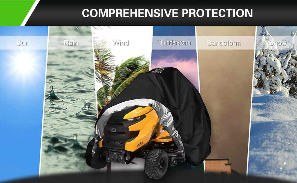 420D Riding Lawn Mower Cover Compatible with 42" 46" 48" 54" & up to 54" Deck, Waterproof Heavy Duty Durable (420D-polyester oxford)