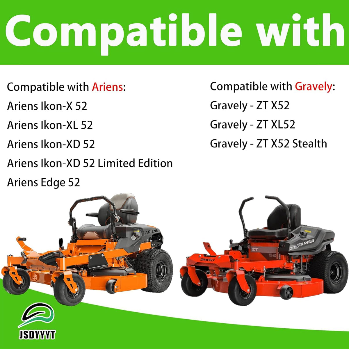 51537200 51528000 Lawn Mower Deck Blade Spindle Assembly Compatible with 52" Ariens Ikon-X, Ikon-XL, Ikon-XD, Ikon-XD Limited Edition, 52" Edge & 52" Gravely ZT XL, ZTX, ZTX Stealth Mower Deck