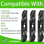 742P05086 3 PCS Lawn Mower Blade Compatible with 54" Craftsman T3200 TT440 Z5800, Cub Cadet XT1-GT54 XT1-ST54 ZT1-54 ZT1-54P ZT2-54 ZTS2-54, MTD ZT1-54, Troy-Bilt Super Bronco 54K XP, Z54 XP