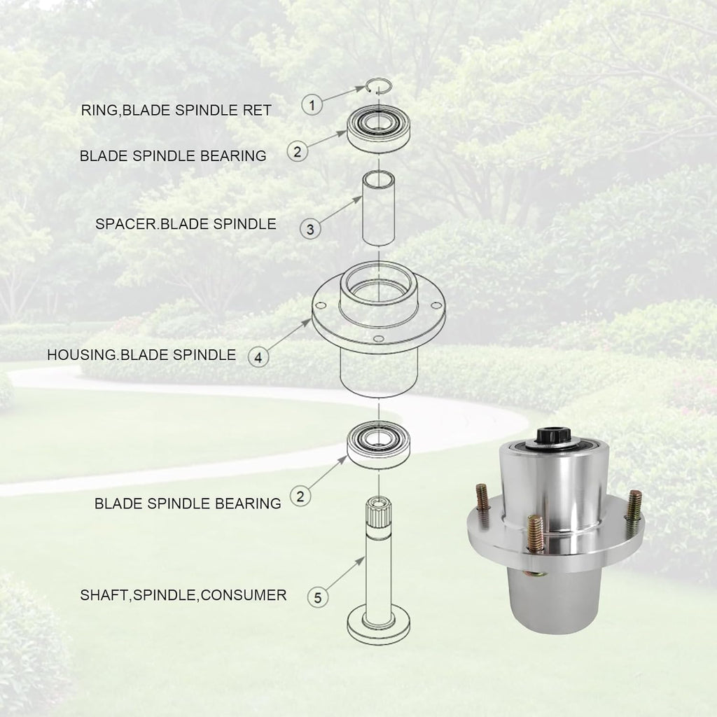 125981 605380 Lawn Mower Deck Blade Spindle Assembly Compatible with Hustler Fastrak SD SDX Raptor SDX 48" 54" 60" Mower, Replaces 125981 605380 783548 607275 783530 783514 605381