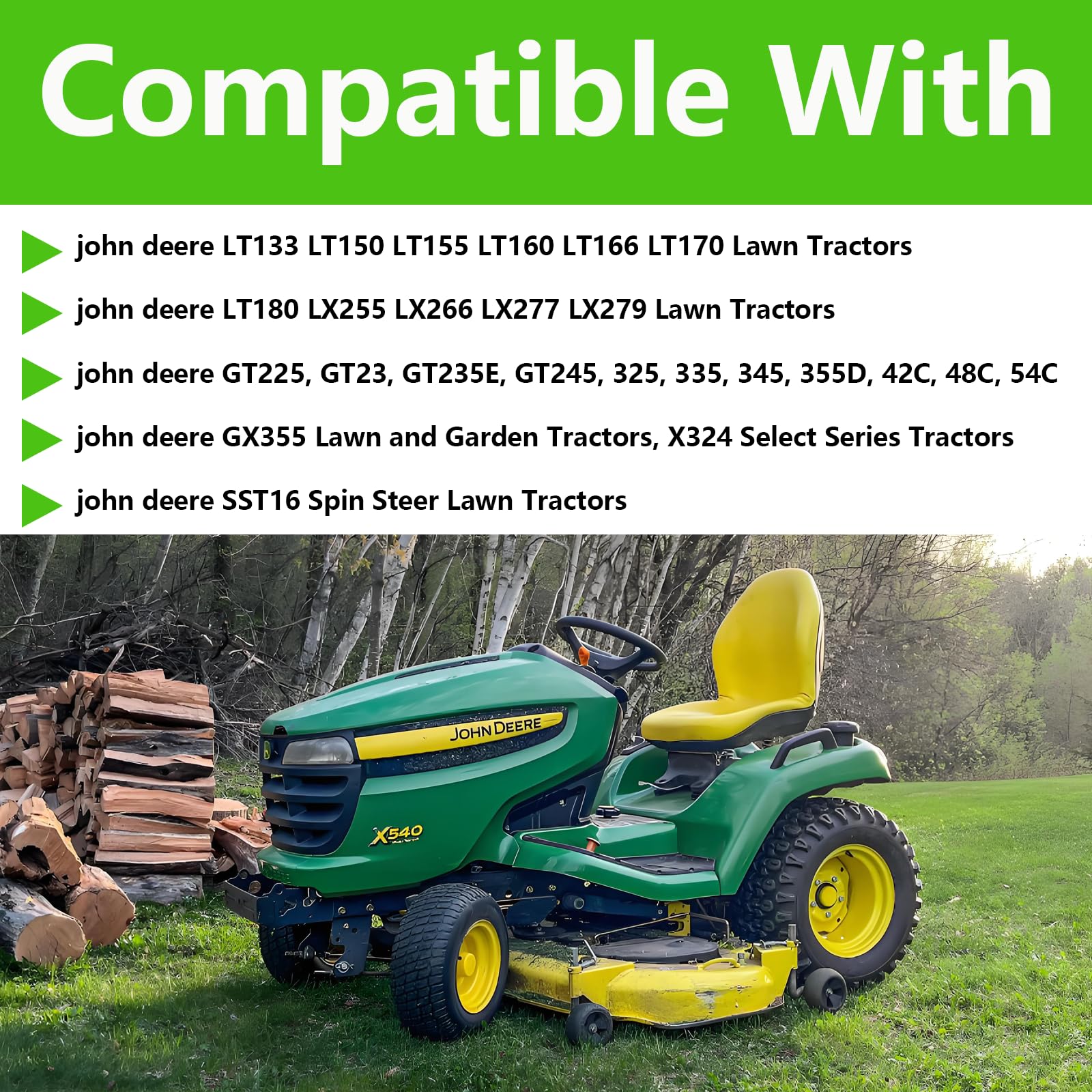 AM130172 2 PCS Lawn Mower Blade Compatible with John Deere Deere 42 Inch Freedom Deck, Replaces AM130172 AM126023 AM128013