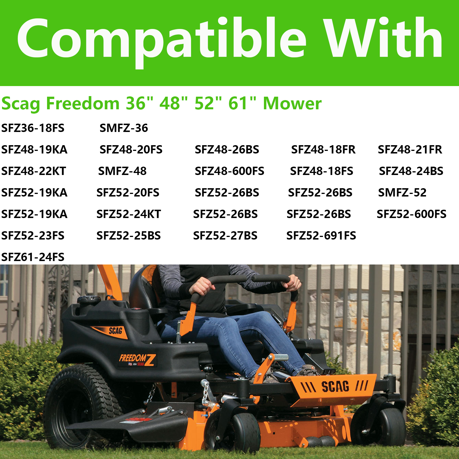 461950 Lawn Mower Deck Blade Spindle Assembly Compatible with Scag Freedom Z Pro SFW SFZ48 SFZ52 SFZ61 Zero Turn 36 48 52 61"